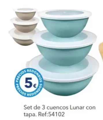 Oferta de Set De 3 Cuencos Lunar Con Tapa por 5€ en Tiendas MGI