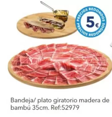 Oferta de Bandeja/ Plato Giratorio Madera De Bambú por 5€ en Tiendas MGI