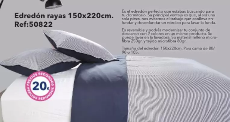 Oferta de Edredón Rayas 150x220cm. por 20€ en Tiendas MGI