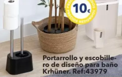 Oferta de Krhüner - Portarrollo Y Escobille- Ro De Diseño Para Baño  por 10€ en Tiendas MGI