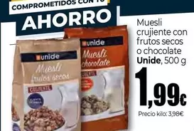 Oferta de Unide - Muesli Crujiente Con Frutos Secos O Chocolate por 1,99€ en UDACO