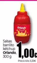 Oferta de Orlando - Salsas Barrilito Ketchup por 1€ en UDACO