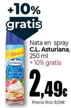 Oferta de La Asturiana - Nata En Spray por 2,49€ en UDACO