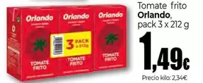 Oferta de Orlando - Tomate Frito por 1,49€ en UDACO