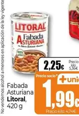 Oferta de Litoral - Fabada Asturiana por 2,25€ en UNIDE Alimentación