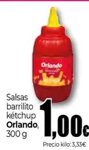 Oferta de Orlando - Salsas Barrilito Ketchup por 1€ en UNIDE Alimentación