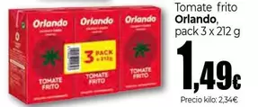 Oferta de Orlando - Tomate Frito por 1,49€ en UNIDE Alimentación