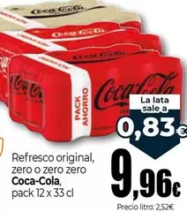 Oferta de Coca-Cola - Refresco Original, Zero O Zero Zero por 9,96€ en UNIDE Alimentación