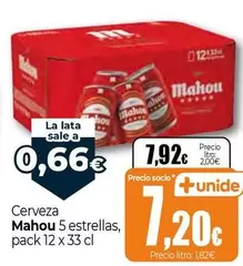 Oferta de Mahou - Cerveza 5 Estrellas por 7,92€ en UNIDE Alimentación