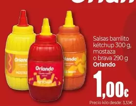 Oferta de Orlando - Salsas Barrilito Ketchup, Mostaza O Brava por 1€ en Unide Market