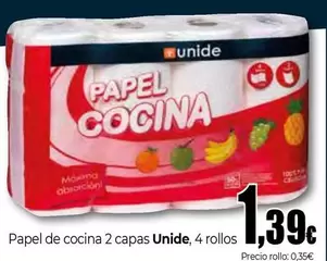 Oferta de Unide - Papel De Cocina  por 1,39€ en Unide Market