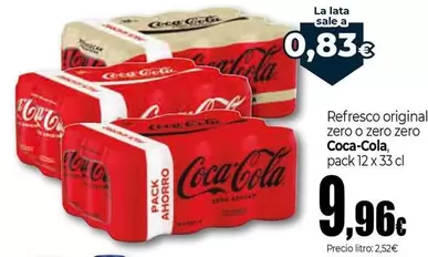 Oferta de Coca-Cola - Refresco Original Zeo O Zero Zero por 9,96€ en Unide Market