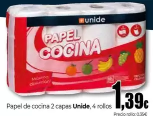 Oferta de Unide - Papel De Cocina  por 1,39€ en Unide Supermercados