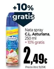 Oferta de C.L. Asturiana - Nata Spray por 2,49€ en Unide Supermercados