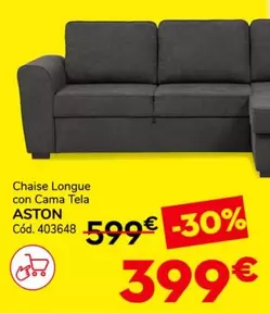 Oferta de Chaise Longue Con Cama Tela por 399€ en Conforama