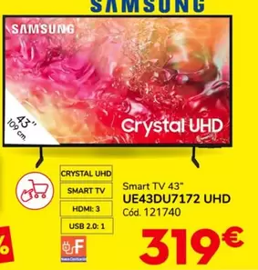 Oferta de Samsung - Smart Tv 43" UE43DU7172 UHD por 319€ en Conforama