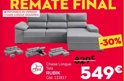 Oferta de Chaise Longue Tela por 549€ en Conforama