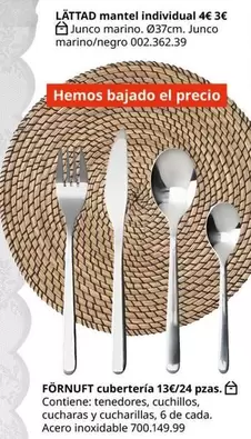 Oferta de Format Cubertería por 4€ en IKEA