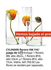 Oferta de Flores - Cylinder Florero por 11€ en IKEA