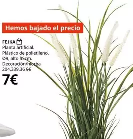 Oferta de Planta Artificial. Plástico De Polietileno por 7€ en IKEA