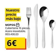 Oferta de Cuberteria 16 Piezas. Acero Inoxidable. por 6€ en IKEA