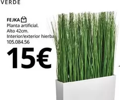 Oferta de Planta Artificial. Alto 42cm. Interior/exterior Hierba por 15€ en IKEA