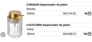 Oferta de 3 Dragan Dispensador De Jabón por 14€ en IKEA