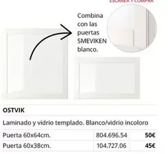 Oferta de Blanco - Laminado Y Vidrio Templado. /vidrio Incoloro por 50€ en IKEA