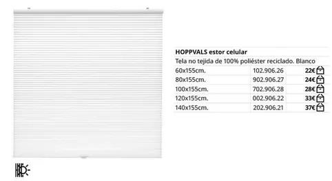 Oferta de Blanco - HoPPVals Estero Celular por 24€ en IKEA