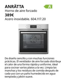 Oferta de Aire - Anrätta Horno De  Forzado por 389€ en IKEA