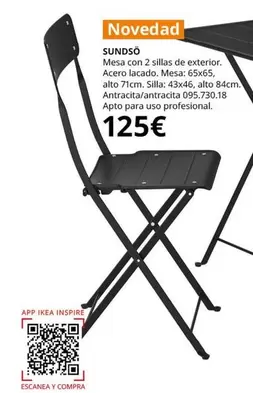 Oferta de Ikea - Mesa Con 2 Sillas De Exterior por 125€ en IKEA
