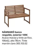 Oferta de Claro - Námmaró Banco Repaldo, Exterior por 109€ en IKEA