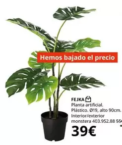 Oferta de Planta Artificial. Plastico. por 39€ en IKEA