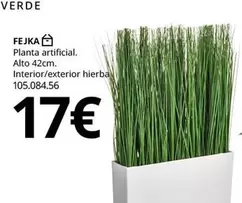 Oferta de Planta Artificial. Alto 42cm. Interior/exterior Hierba por 17€ en IKEA
