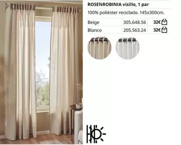 Oferta de Blanco - Rosenrobinia Visillo por 32€ en IKEA