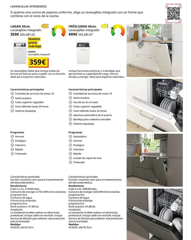 Oferta de Lagan - Lavavajillas Enteralizados por 359€ en IKEA