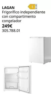 Oferta de Lagan - Frigorífico Independiente Con Compartimento Congelador por 249€ en IKEA