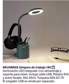 Oferta de Eva - Brunbage Lámpara De Trabajo por 18€ en IKEA