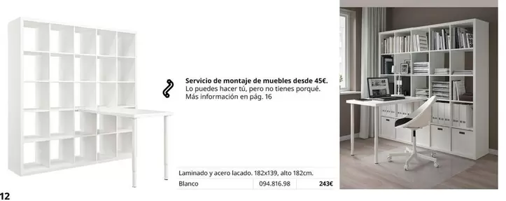 Oferta de Blanco - Servizio De Montage De Ruebles Deco 45c por 326€ en IKEA