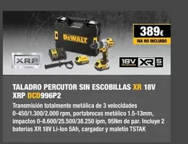 Oferta de Dewalt - Taladro Percutor Sin Escobillas Xr 18V Xrp  por 389€ en Dewalt