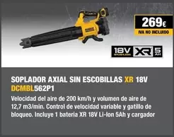 Oferta de Dewalt - Soplador Axial Sin Escobillas Xr 18v por 269€ en Dewalt