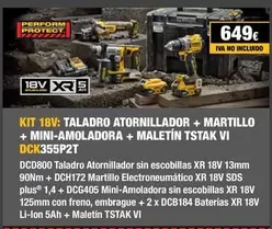 Oferta de Dewalt - Taladro Atornillador + Martillo + Mini Amoladora + Maletin VI  por 649€ en Dewalt