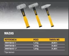 Oferta de Dewalt - Mazas por 29€ en Dewalt