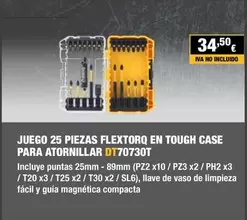 Oferta de Juego 25 Piezas Flextorq En Tough Case Para Atornillar por 34,5€ en Dewalt