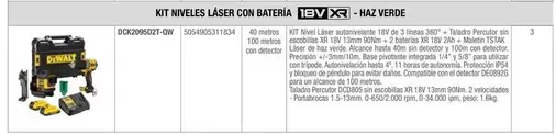 Oferta de Kit Inveles Laser Con Bateria en Dewalt