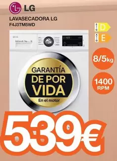 Oferta de LG - Lavasecadora  por 539€ en Expert