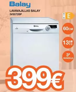 Oferta de Balay - Lavavajillas 3VS572BP  por 399€ en Expert