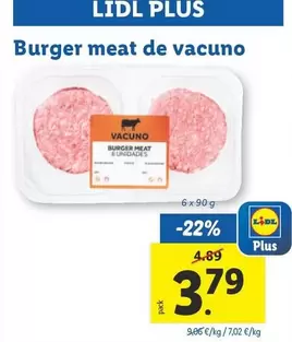 Oferta de Burger Meat De Vacuno por 3,79€ en Lidl