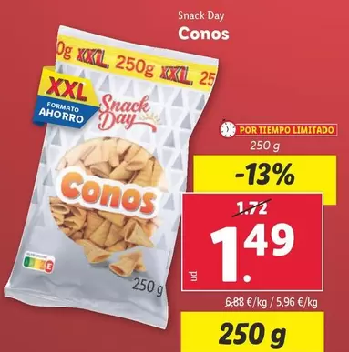 Oferta de Snack Day - Conos por 1,49€ en Lidl