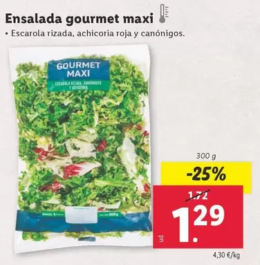 Oferta de Gourmet - Ensalada Maxi por 1,29€ en Lidl